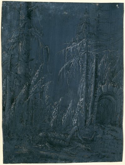 Död Pyramus av Albrecht Altdorfer