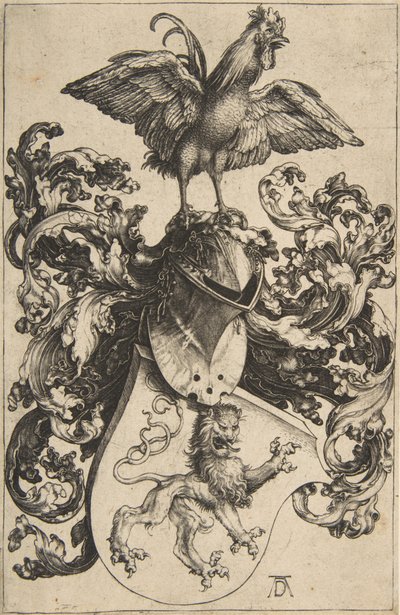 37 Vapensköld med lejon och tupp av Albrecht Dürer