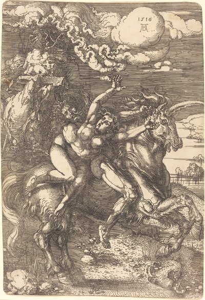 Bortförande på en enhörning av Albrecht Dürer