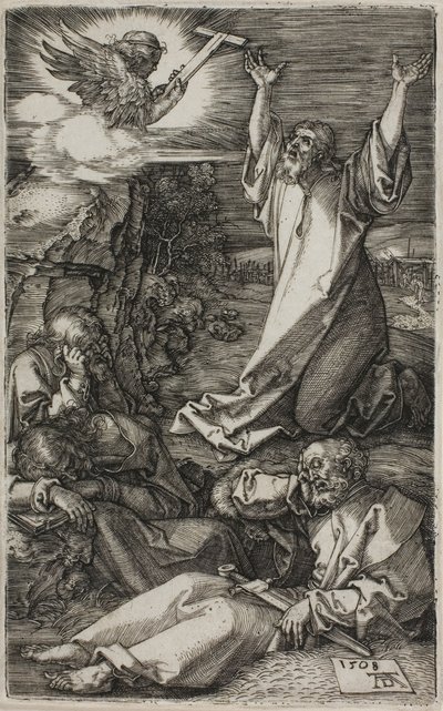Agony in the Garden, från The Engraved Passion av Albrecht Dürer