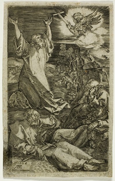 Agony in the Garden, från den graverade passionen av Albrecht Dürer