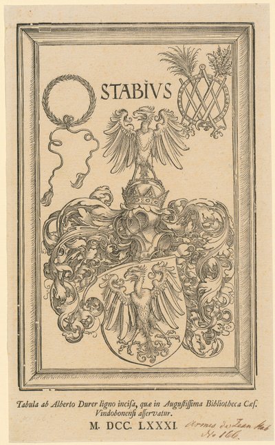 Allegori med rikets och staden Nürnbergs vapensköldar av Albrecht Dürer