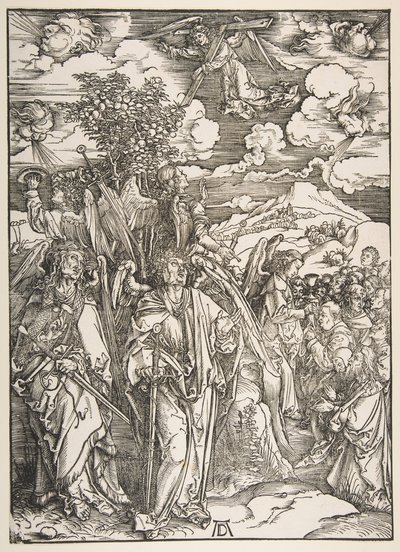Angels Restraining the Four Winds.n.d. av Albrecht Dürer