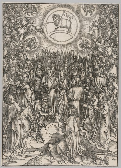 Apokalypsen: Lammets tillbedjan – de utvaldas hymn av Albrecht Dürer