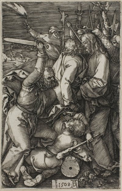 Förräderi mot Kristus, från The Engraved Passion av Albrecht Dürer