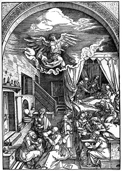 Jungfruns födelse, 1502-1505, 1936 av Albrecht Dürer