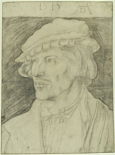 Bröstbild av en skägglös ung man, vänd mot vänster av Albrecht Dürer