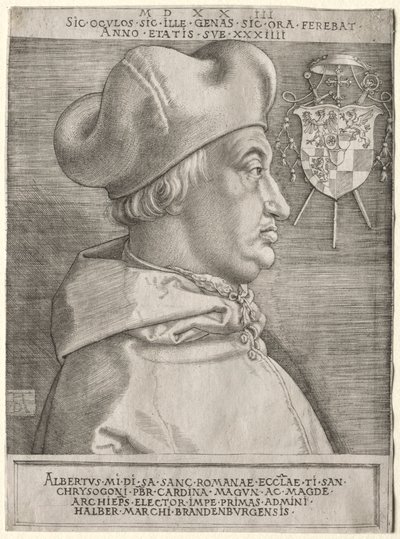Kardinal Albrecht av Brandenburg - Den stora plattan, 1523. av Albrecht Dürer