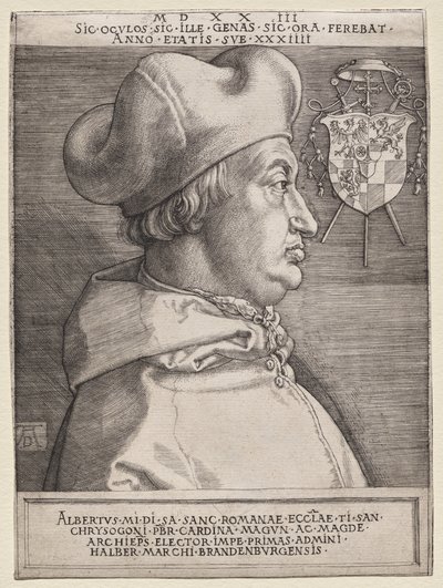 Kardinal Albrecht av Brandenburg - den stora plattan av Albrecht Dürer