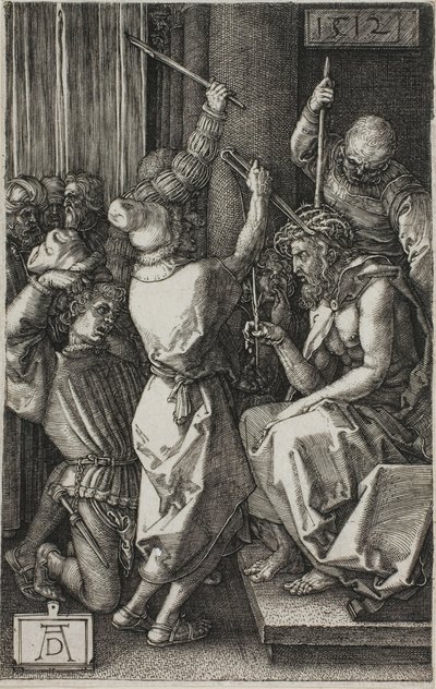 Kristus krönt med törnen, från The Engraved Passion av Albrecht Dürer