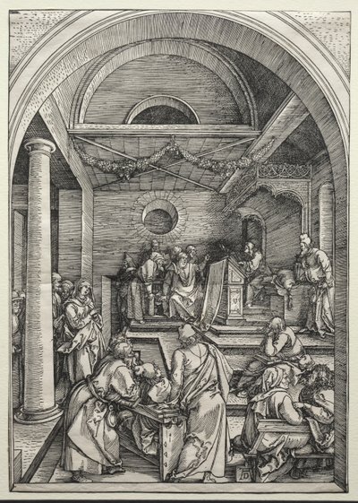 Kristus disputerar med läkare, c. 1503-1504. av Albrecht Dürer