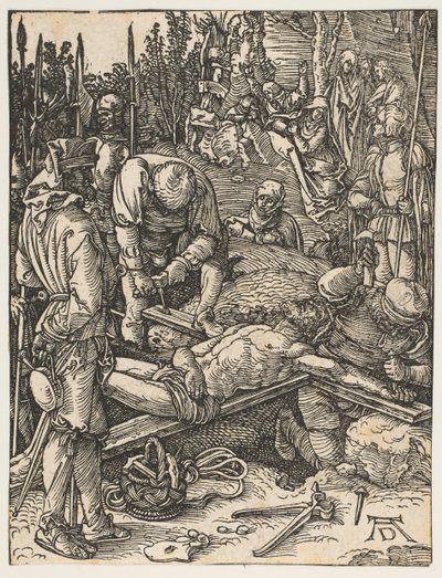 Kristus Nailed to the Cross, från The Small Passion, ca. 1509. av Albrecht Dürer