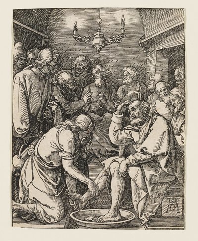 Kristus tvättar lärjungarnas fötter av Albrecht Dürer