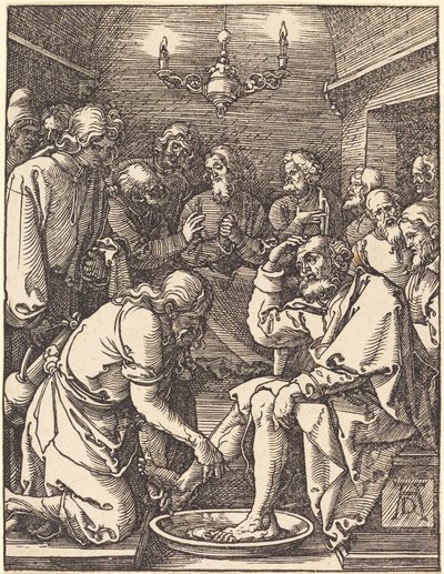 Kristus tvättar lärjungarnas fötter av Albrecht Dürer