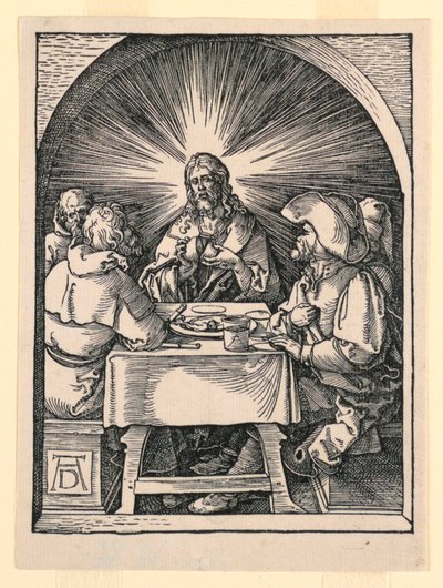Kristus i Emmaus, från The Little Passion-serien av Albrecht Dürer