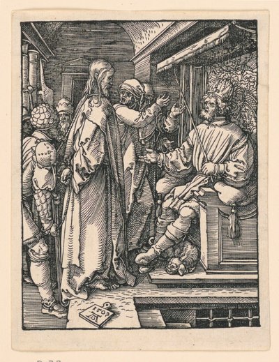 Kristus före Herodes, från The Little Passion Series av Albrecht Dürer