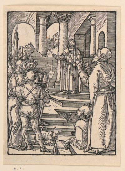 Kristus före Pilatus, från The Little Passion-serien av Albrecht Dürer