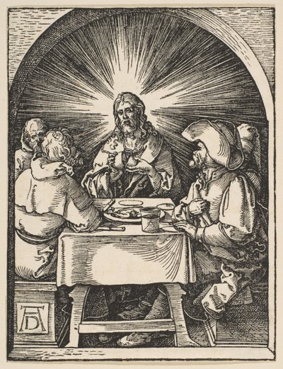 Kristus i Emmaus, från The Small Passion, ca. 1510. av Albrecht Dürer