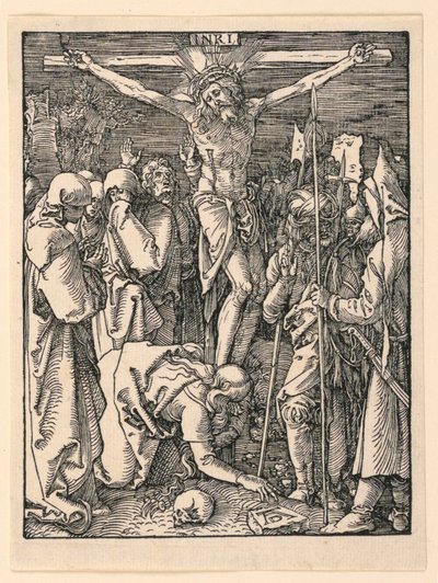Kristus på korset (Korsfästelsen), från The Little Passion-serien av Albrecht Dürer