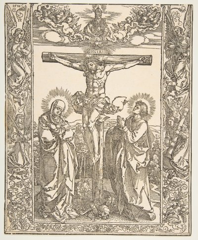 Kristus på korset mellan Jungfrun och Johannes, 1516. av Albrecht Dürer
