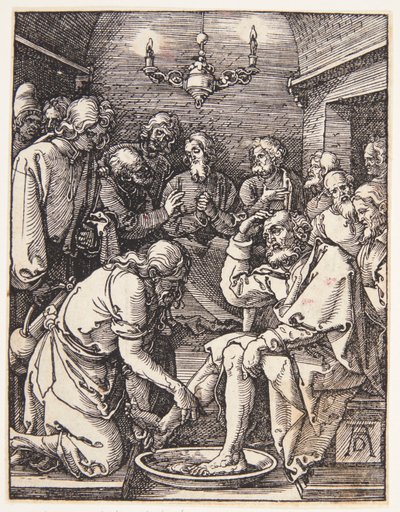 Kristus tvättar Sankt Petrus fötter av Albrecht Dürer