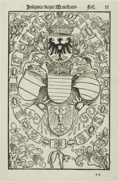 Maximilian I:s vapen som kung av romarna av Albrecht Dürer