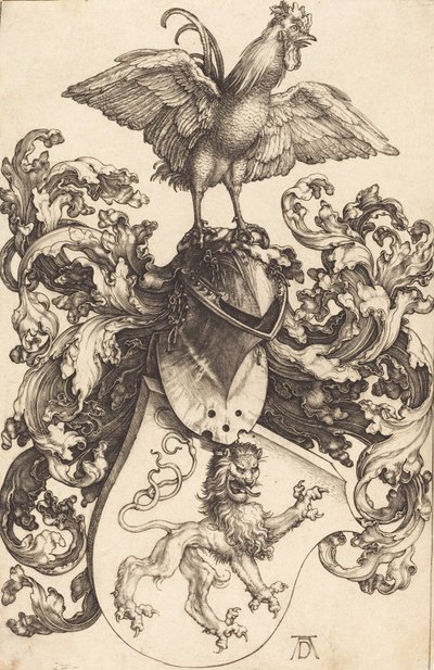 Vapensköld med ett lejon och en kuk, 15021503. av Albrecht Dürer