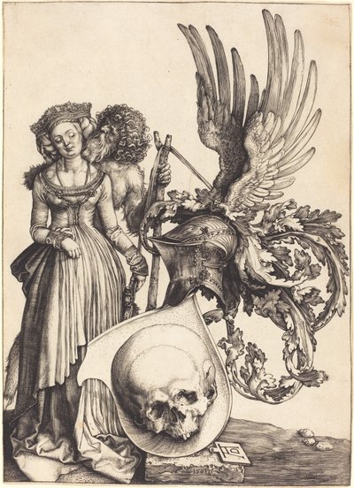 Vapensköld med en skalle av Albrecht Dürer