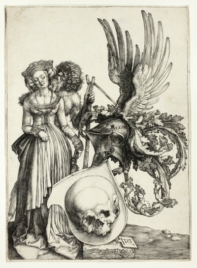 Vapensköld med en skalle av Albrecht Dürer