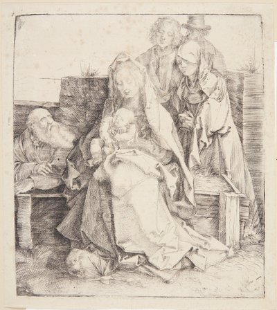 Den heliga familjen, sex personer av Albrecht Dürer