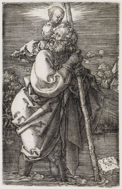 Den helige Kristoffer med huvudet vänt bakåt av Albrecht Dürer