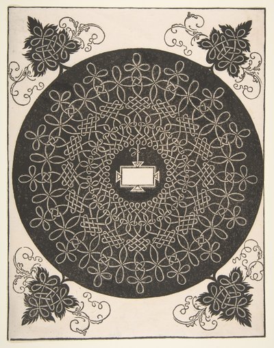 Broderimönster med en avlång panel i mitten, 1521 före. av Albrecht Dürer