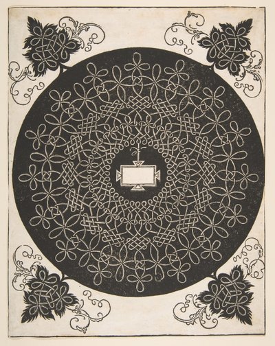 Broderimönster med en avlång panel i mitten, 1521 före. av Albrecht Dürer