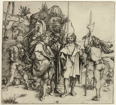 Fem Landsknechte och en orientalisk man till häst av Albrecht Dürer