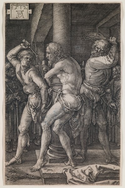 Flagellation, från serien "The Engraved Passion" av Albrecht Dürer