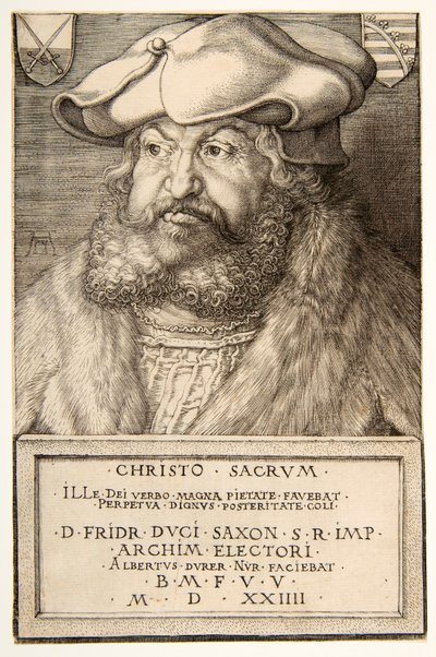 Fredrik den vise, kurfurst av Sachsen, pub. 1524. av Albrecht Dürer