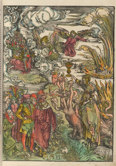 Tyska: Die babylonische Hure Babylons hora av Albrecht Dürer