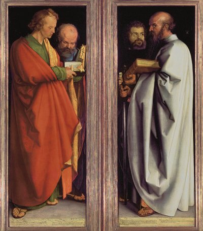 Tyska: Vier Apostel De fyra apostlarna av Albrecht Dürer