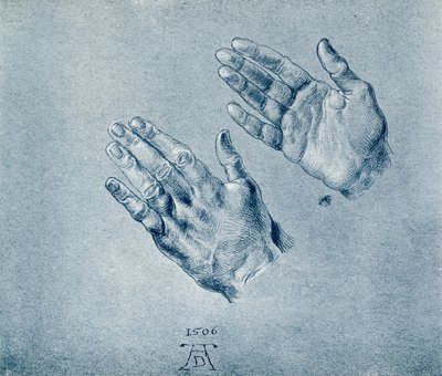 Händerna på den bedjande kejsaren Maximilian av Albrecht Dürer