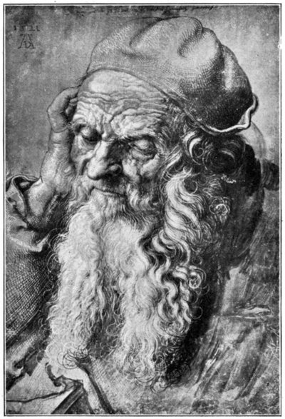 Head of Old Man, sent 1400-tidigt 1500-tal, 1912. av Albrecht Dürer
