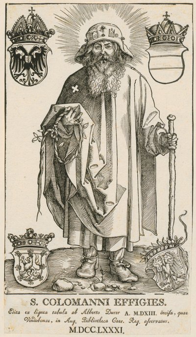 Heliga familjen med två musikspelande änglapojkar av Albrecht Dürer