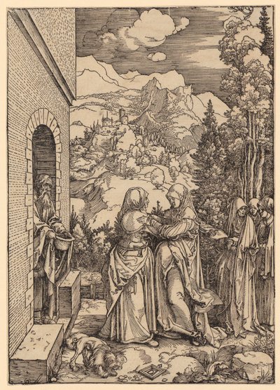 Besök, blad 9 i serien ”Marias liv” av Albrecht Dürer