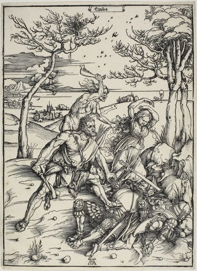 Hercules erövrar Molionide-tvillingarna av Albrecht Dürer