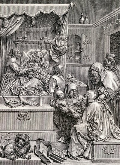 Högreliefskulptur av Johannes födelse, 1855 av Albrecht Dürer