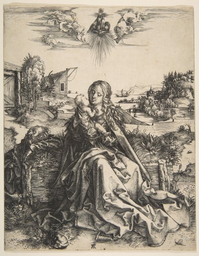 Helig familj med en trollslända, ca. 1495. av Albrecht Dürer