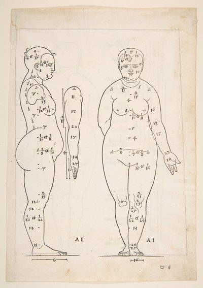 Illustration från Dürers Four Books of Human Proportion, Nürnberg, 1528.n.d. av Albrecht Dürer