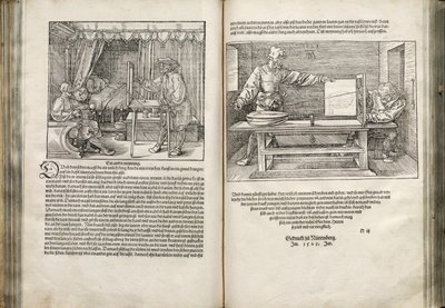 Illustration från de fyra böckerna om mänsklig proportion, 1528 av Albrecht Dürer