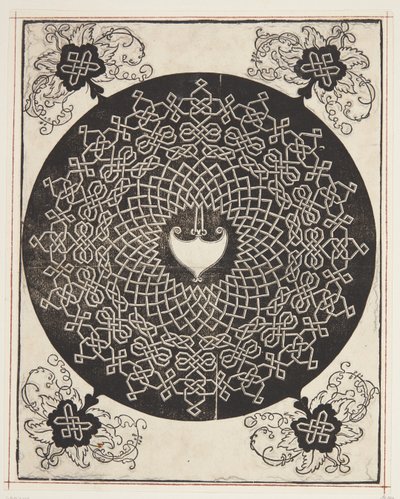 Interlaced sladdmönster med hjärtformad mitt av Albrecht Dürer