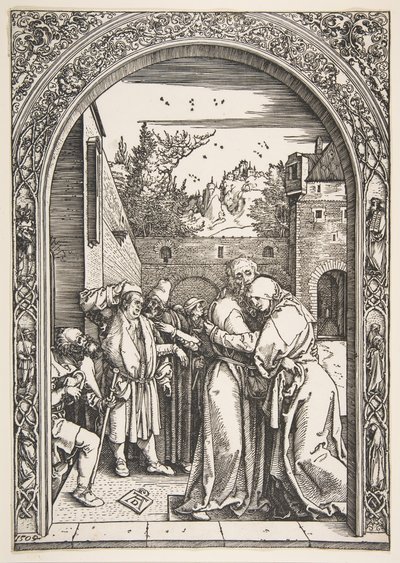 Joachim och Anna vid Gyllene porten, från Jungfruns liv, 1504. av Albrecht Dürer