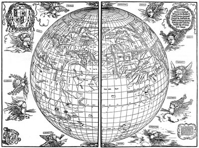 Johannes Stabius karta över världen, 1515, 1936 av Albrecht Dürer